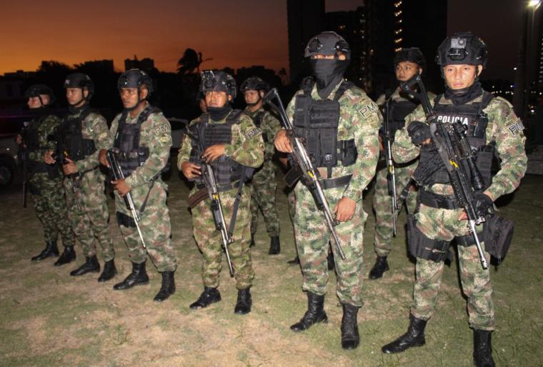 Unidades del Gaula dispuestas para velar por la seguridad en Villa Campestre.