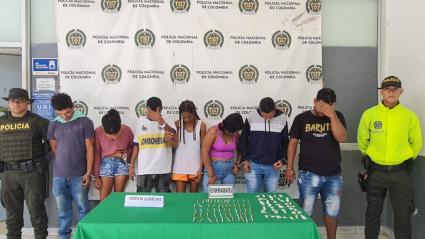 Los siete capturados por la Policía Metropolitana de Barranquilla
