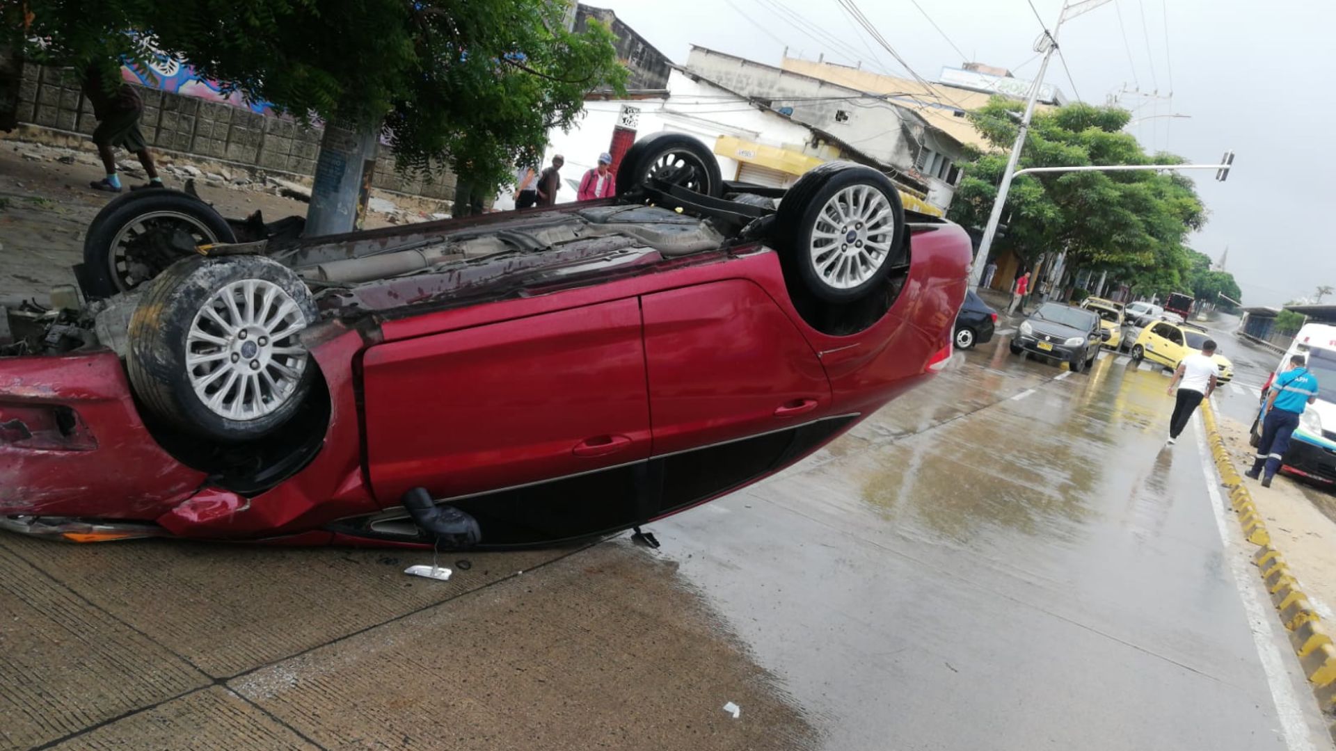 El accidente se presentó en la Murillo a la altura de la Estación de Transmetro Chiquinquirá.