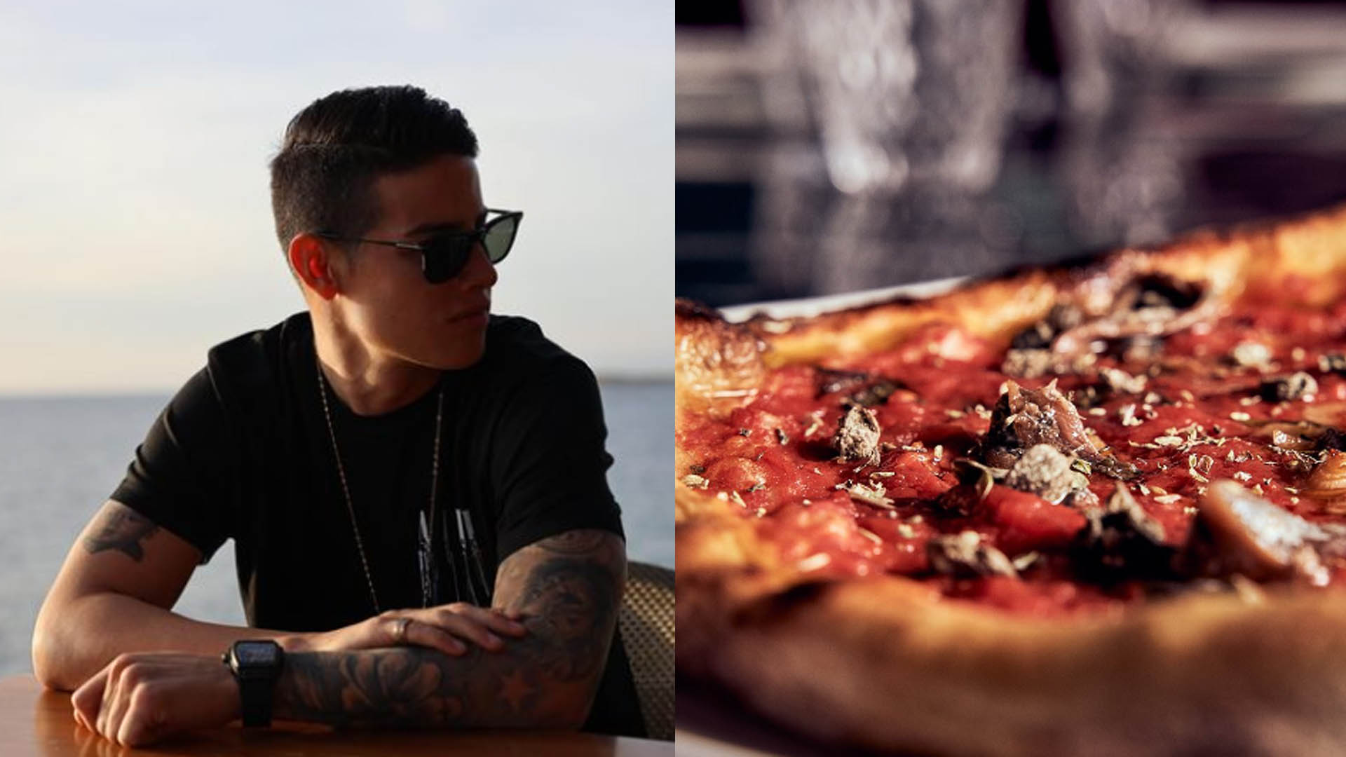 James Rodríguez y cómo luce una pizza en su restaurante