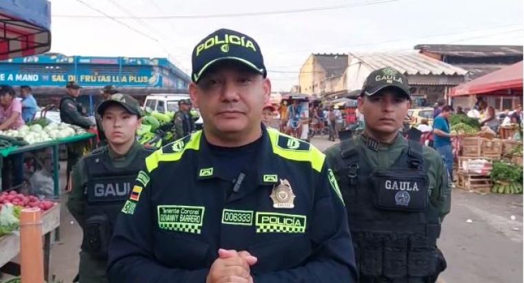 El teniente coronel Giovanny Barrero, comandante operativo de la Policìa Metropolitana de Barranquilla, fue el encargado de revelar el anuncio