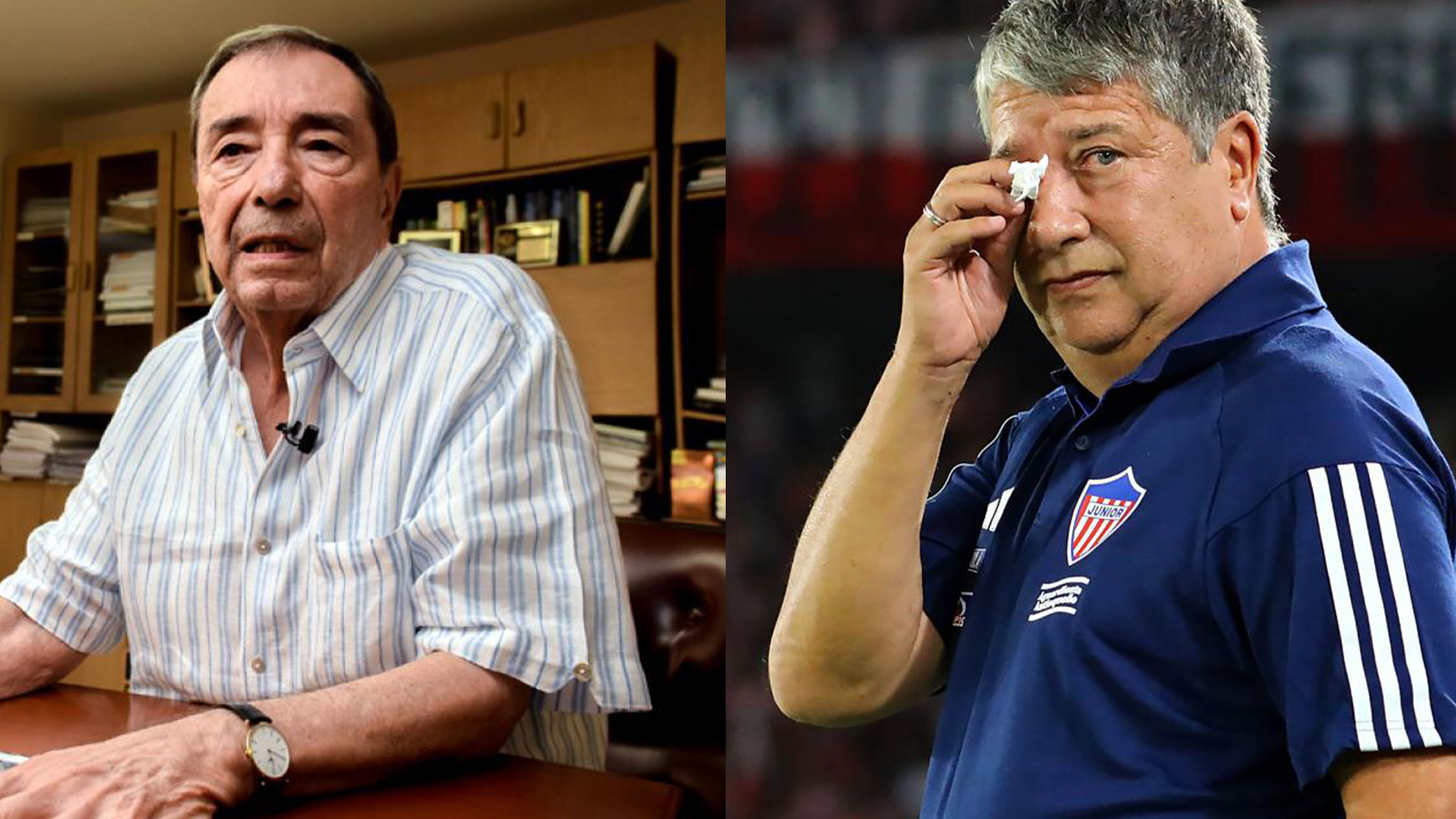 A la izquierda Fuad Char, máximo accionista de Junior, y a la derecha Hernán Darío 'Bolillo' Gómez
