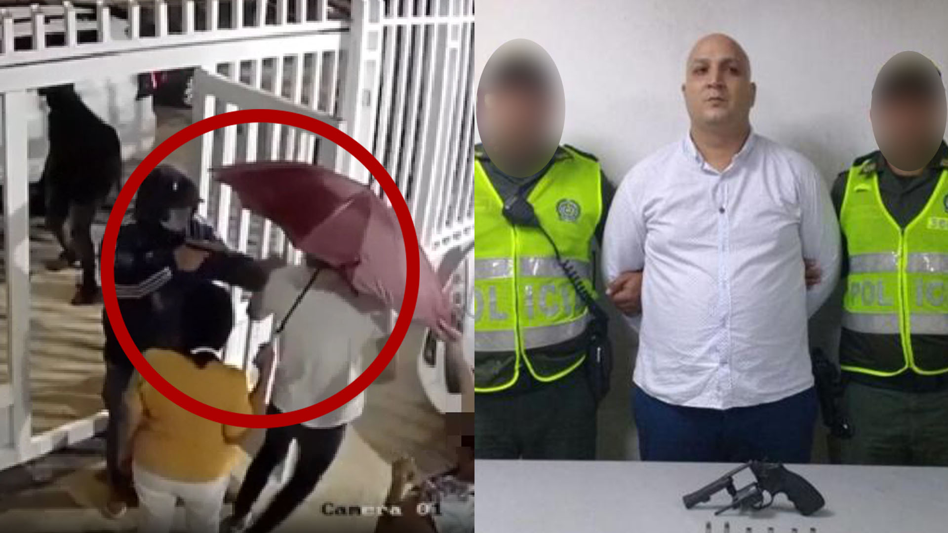 A la izquierda el crimen cometido en horas de la noche de este sábado en el norte de Barranquilla. A la derecha, Fabio Alonso Gómez Ordoñez, supuesto delincuente muerto.