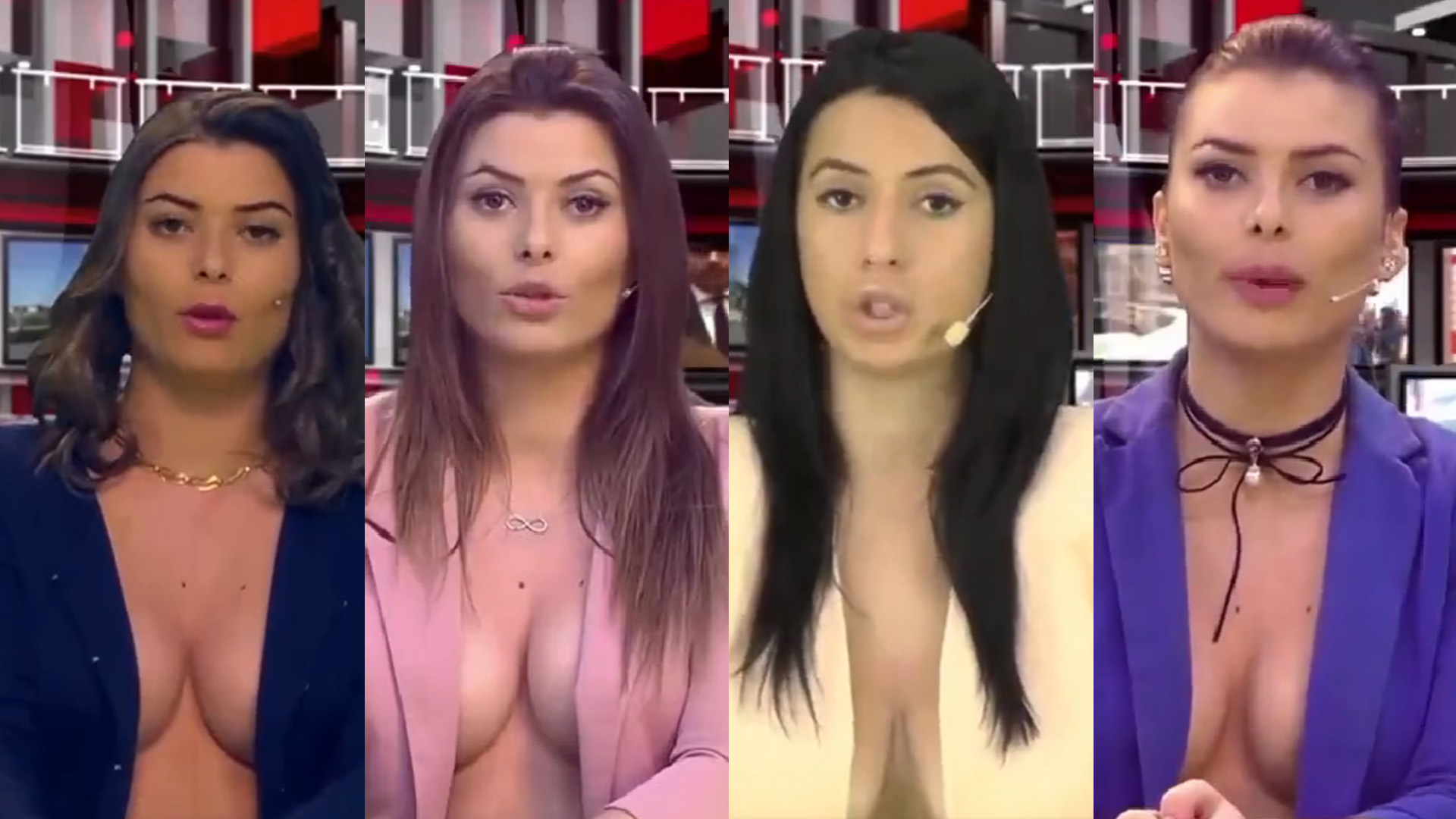 Cuatro de las presentadoras del noticiero en diferentes momentos