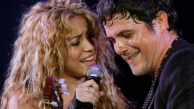 Shakira y Alejandro Sanz durante un concierto