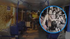 Interior de un bus de Transmetro y aspecto de la pelea, registrada en un video viral a través de redes sociales