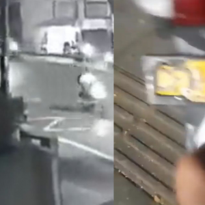 Video de los delincuentes / placa tapada con tapabocas.
