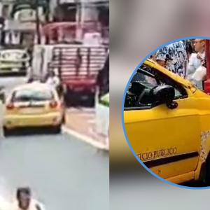 La mujer fue impactada en primer momento por un taxi y después se estrelló con el camión estacionado