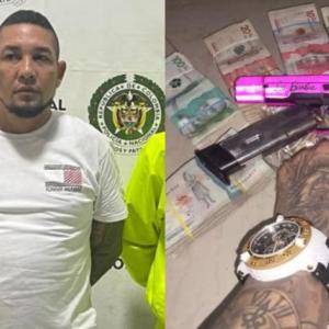 Alias Maldad a la izquierda y a la derecha fotos de armas y dinero que presumía en redes sociales