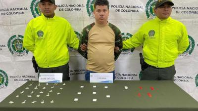 Autoridades lograron la incautación de 15 dosis de bazuco, ocho de cocaína y 29 pastillas de Rivotril.