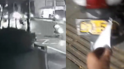Video de los delincuentes / placa tapada con tapabocas.