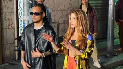 Shakira y Ozuna en la grabación del video oficial de 'Monotonía'.