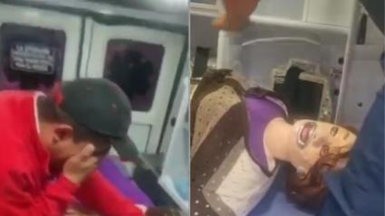 Imágenes del video en el qiue 'Natalia' está dentro de la ambulancia.