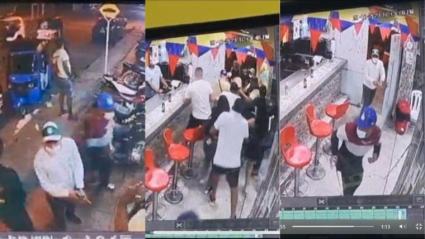 Capturas de pantalla del arribo de los delincuentes, en hechos captados por cámaras de seguridad 