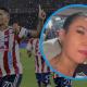 Ana del Castillo durante sus declaraciones y la celebración de Carlos Arturo Bacca tras su gol